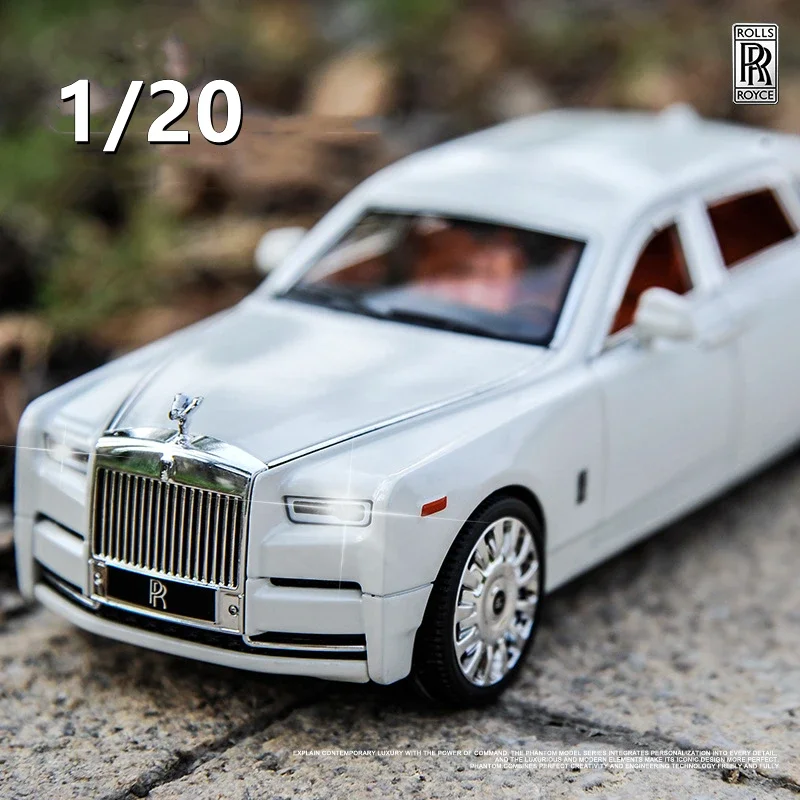 

New 1/20 Rolls Royce Phantom Alloy Car Model Diecasts Toy Vehicles Metal Car Model Collection Simulation Sound Light Gift