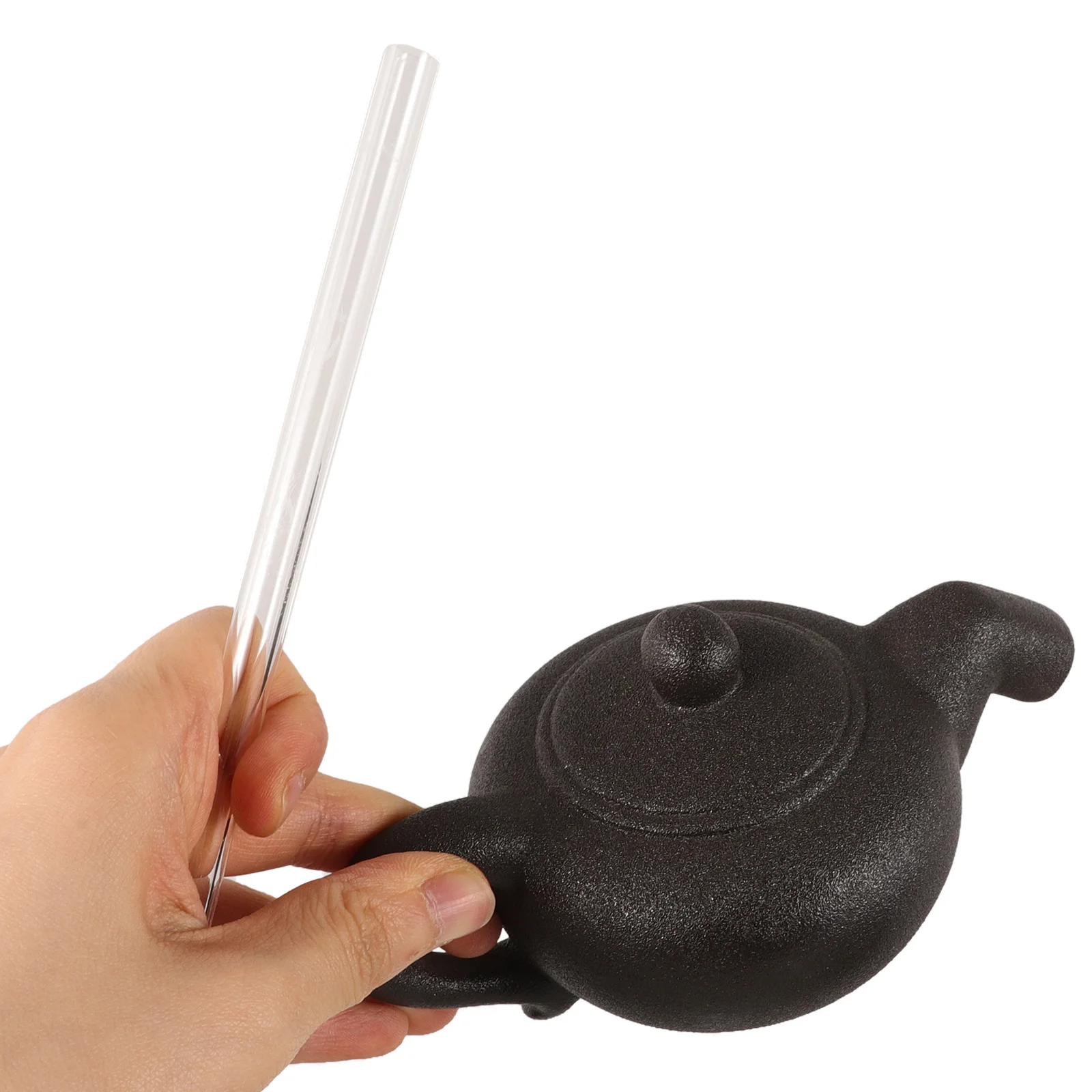 

Home Decor Ceramic Tea Kettle Pot Irregular Teapot Fountain Black Jar for Indoor
