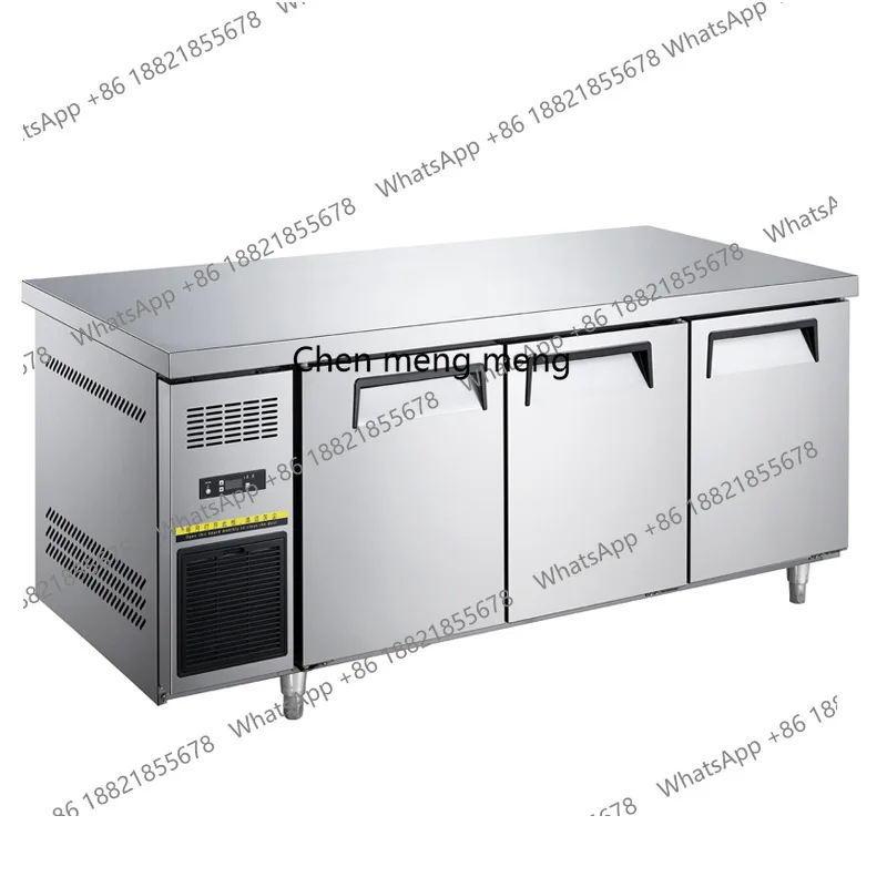 

Three-door commercial air-cooled and frost-free refrigerated workbench canteen horizontal freezing console
