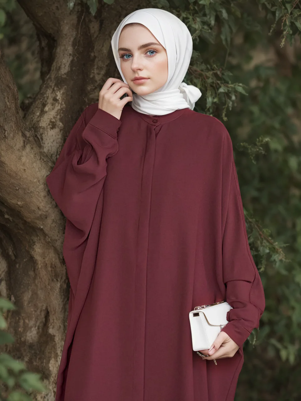 Saudi Arabia Dubai Abaya Fashion Bat Sleeve Long Muslim Maxi Dresses for Women Party Casual Solid Morocco Kaftan Women Clothing