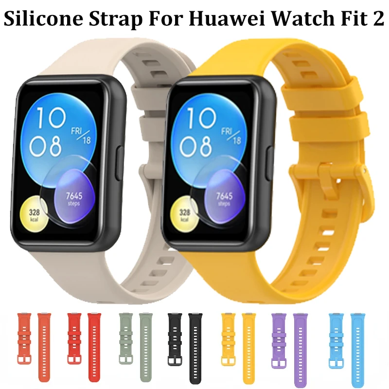Original Silikonarmband für Huawei Watch Fit 2 Active Strap, atmungsaktives, weiches Armband für Huawei Watch Fit 2 Uhrenarmband