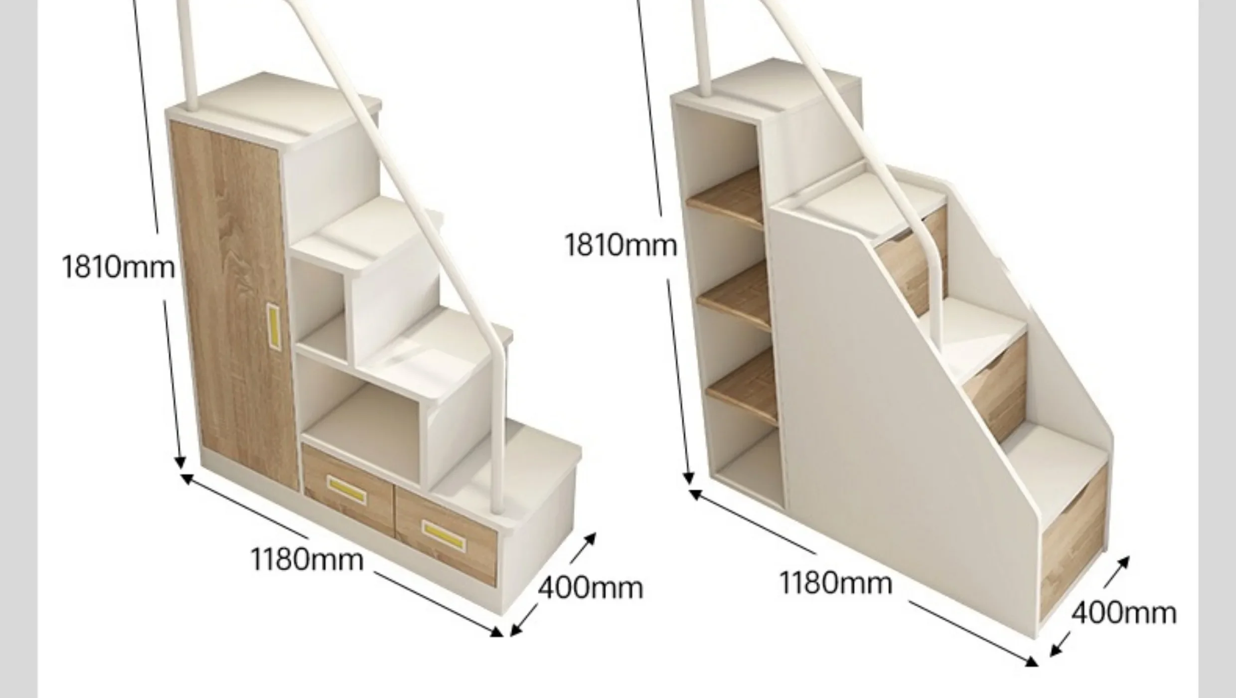 

Stair cabinet separate up and down bed, step ladder cabinet, storage stair cabinet sold separately, wardrobe ladder cabinet can