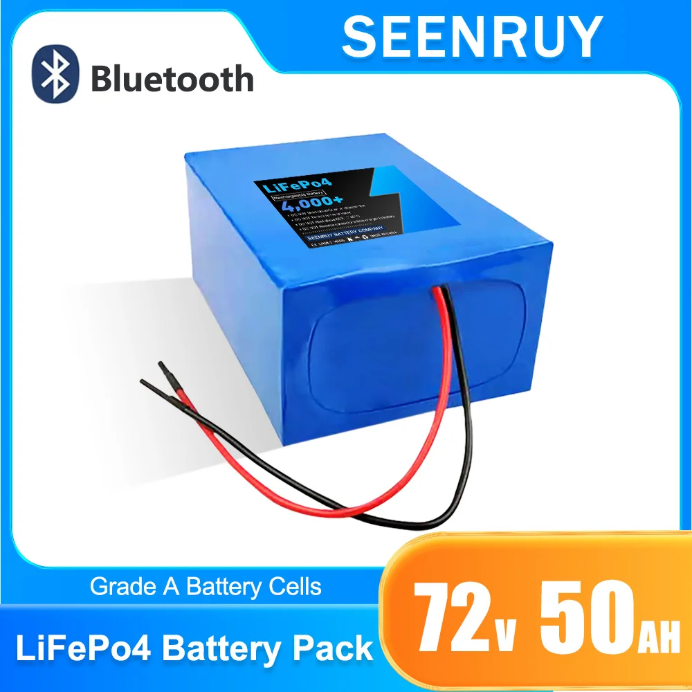 

Литиевый аккумулятор LiFePo4 72 В, 50 Ач, 3,2 В для электрического мотоцикла 3500 Вт, 4000 Вт, 5000 Вт с мониторингом Bluetooth и зарядным устройством