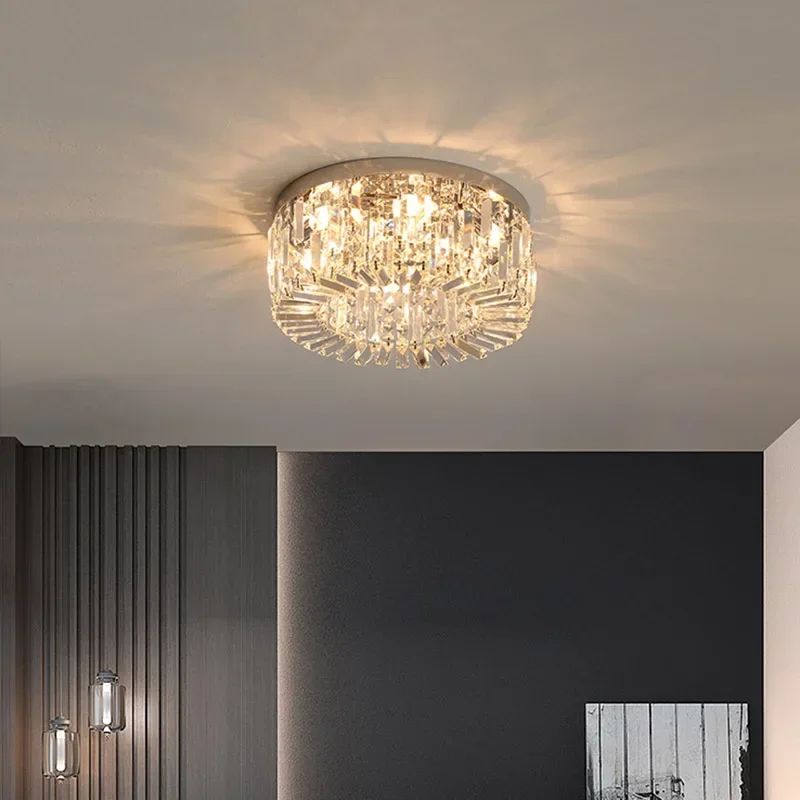 

Luxury Modern Minimalist Crystal Glass Round Ceiling Chandelier For Home Living Room Bedroom Study Led Indoor Lighting Decor