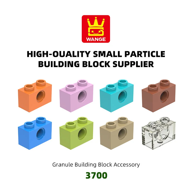 Wange 3700 100g/125Pcs 1x2 With1 Hole Building Block Moc Color Accessories Creativity with Bricks DIY Children Toy Assembly Gift