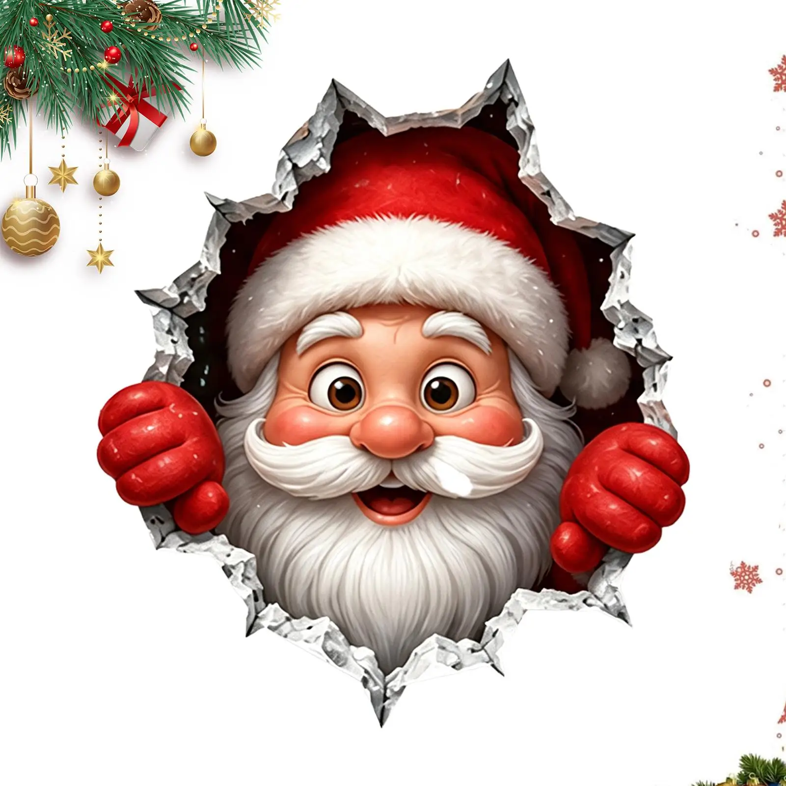 Christmas Wall Decals Self-Adhesive 3D Visual Holiday Decorations Art Christmas Wall Decorations for Winter Holiday Nursery
