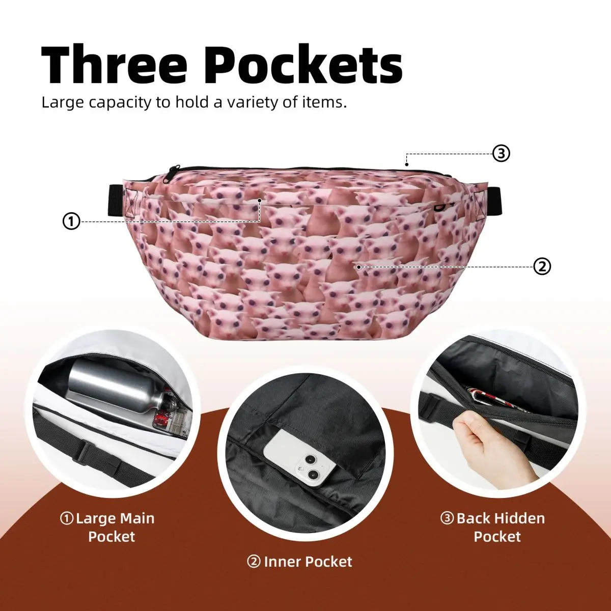 Crossbody-Gürteltasche Bingus Army - usage example