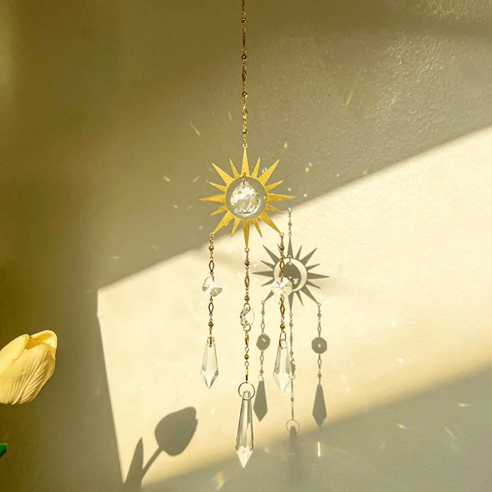 Hanging Decorations Crystal Wind Chimes Rainbow Made Colorful Sun Catchers Pendant Home Decor Crystal Suncatcher Garden