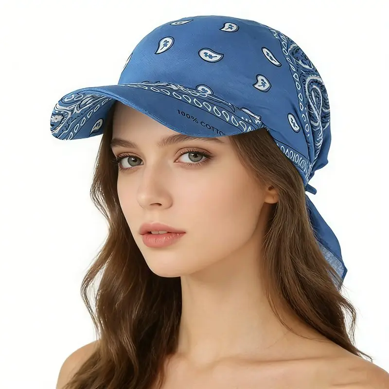 Spring Summer Turban Hats for Women Cashew Flower Baseball Hat Sun Protection Fashion Lightweight Cap Outdoor Accessories