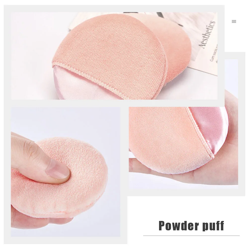 

10Pcs Rounded Powder Puff Lightweight Makeup Pads for Even Foundation Coverage Portable Accessories for Home and Salon