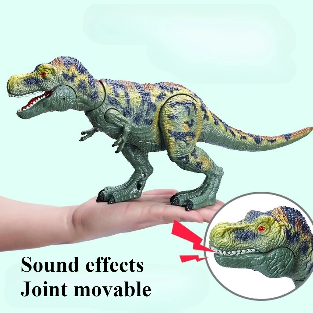 Jurassic Dinosaur Boy Large-Sized T-Rex Megalosaurus Velociraptor Jointed Action Figure with Sound Effects Model Toy Collection
