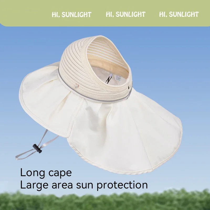 Chapéu de sol de aba larga com aba no pescoço para homens e mulheres ajustável ao ar livre 50 + proteção UPF boné safari caminhadas chapéu de pesca