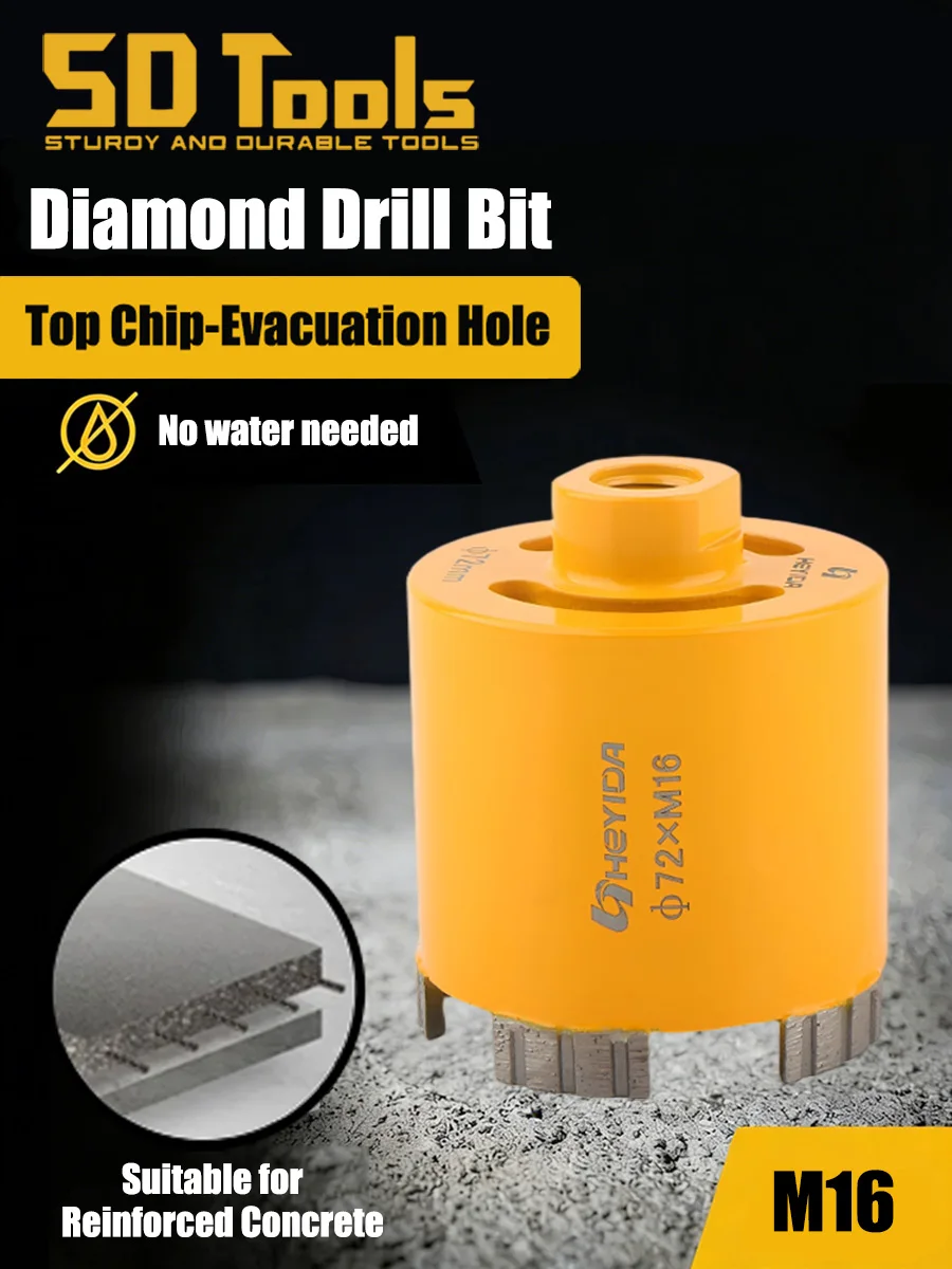 Dry Diamond Core Drill Bits M16 Thread Diamond Hole Saw For Brick Cement Concrete Wall 68/72/82mm Socket Hole Opener Tools