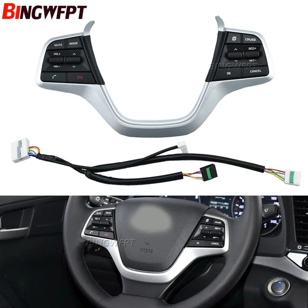 

For Hyundai Elantra 1.6l 2016-2019 Telephone Button Volume Channel Phone Cruise Control Steering Wheel Buttons Switch