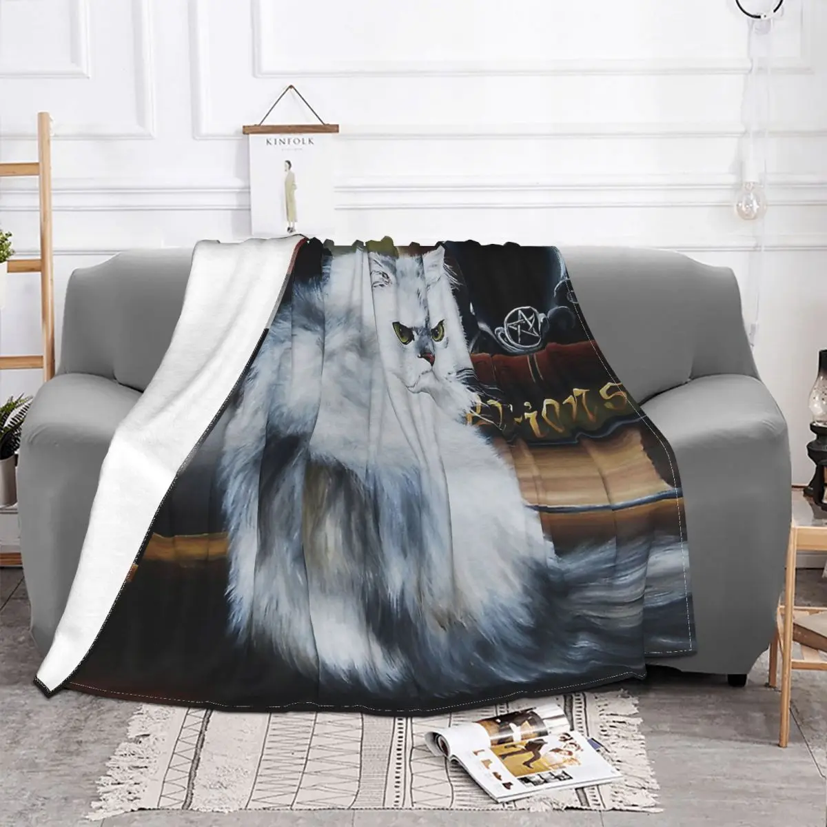 Cat Lover Art Blanket Flannel Spring Autumn Not Amused Cat Warm Throws For Winter Bedding