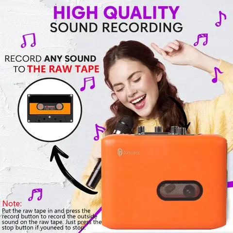Portable Cassette to MP3  Digital Converter Cassette Tape Recorder Player Built-in Microphone Recording To Tape With Headphone