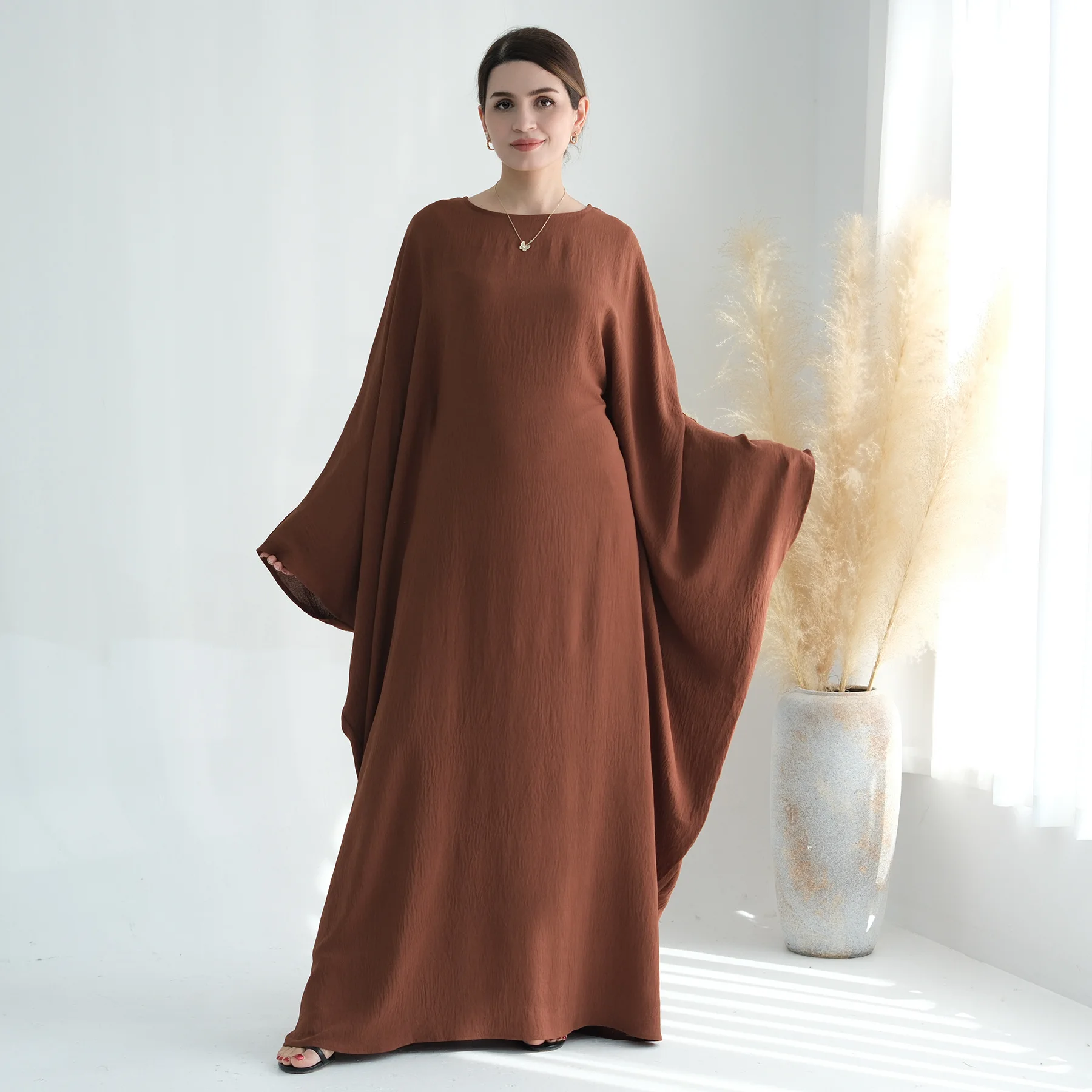 Latest Islamic Clothing Oversize Modest Abaya Women Muslim Dress Loose Prayer Batwing Sleeve Abaya Turkey Eid Ramadan Abaya Robe