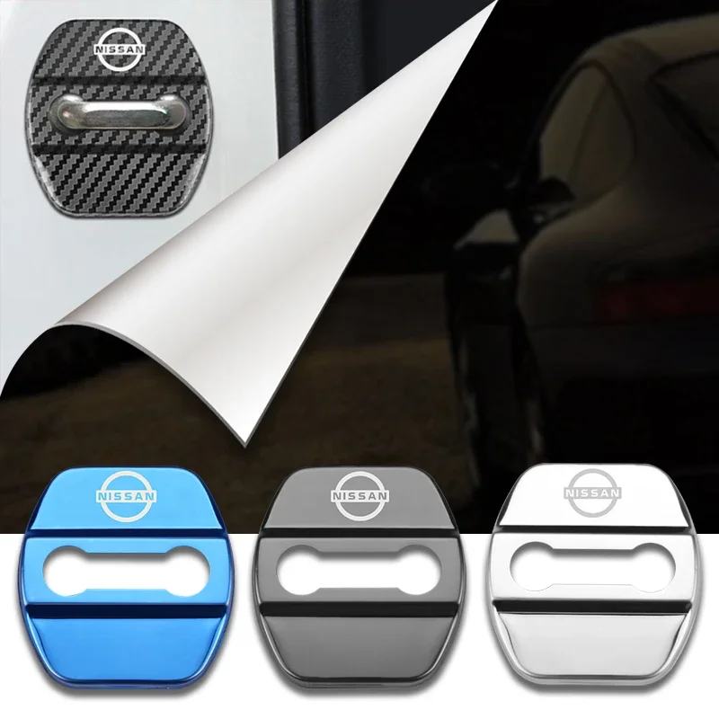 4Pcs Car Door Lock Cover Sticker Protector Case for Nissan Tiida Sentra Teana X Trail T30 T32 Almera Qashqai J10 J11 Leaf Juke