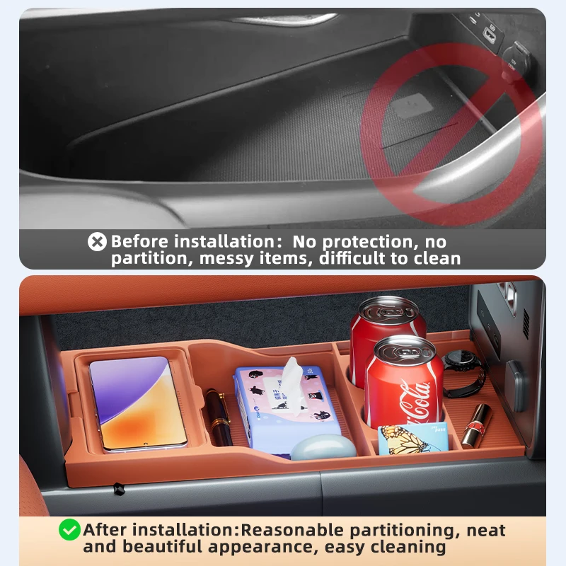 2025 لتركيبة التيتانيوم 7 التيتانيوم 7 سيليكون وحدة التحكم المركزية أسفل صندوق تخزين ليوبارد 7 التحكم المركزي المنظم حصيرة #3