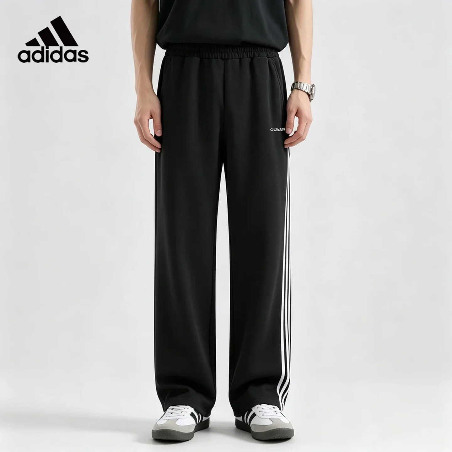 adidas Unisex Casual Straight Trousers Comfort Sports Jogger Pants For Outdoor Camping Daily Activities KX5235