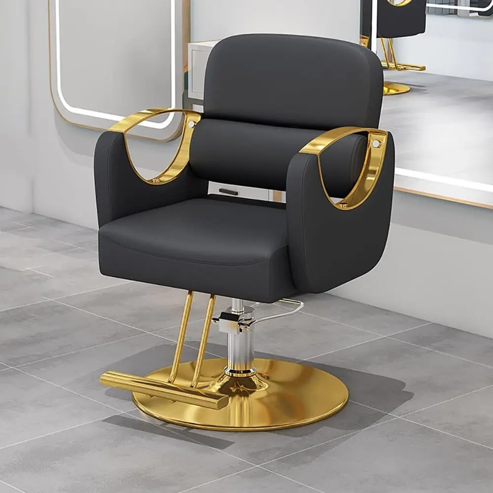 

360-Degree Swivel Hydraulic Styling Chair, Classic Leather Sofa, Adjustable Tattoo Salon Chair, Ideal for Hairdressers, Black