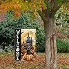 Black Cat Castle Garden Flag 12×18 Inch Double Sided Halloween Decor jjp