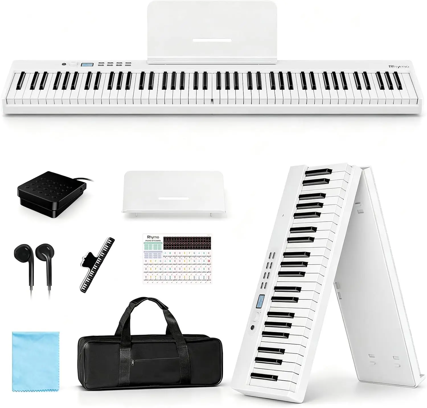 88-Key Semi-Weighted Digital Piano, Foldable Portable Keyboard Piano