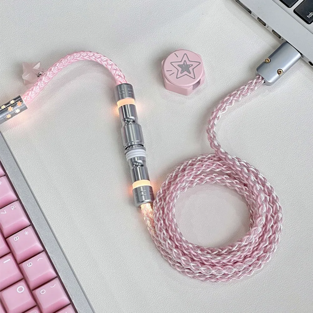 Unknown Error Keyboard Cable Single Crystal Copper Aviation Plug Cable 8K RGB Magnetic Keyboard Gaming Accessories USB to Type-C