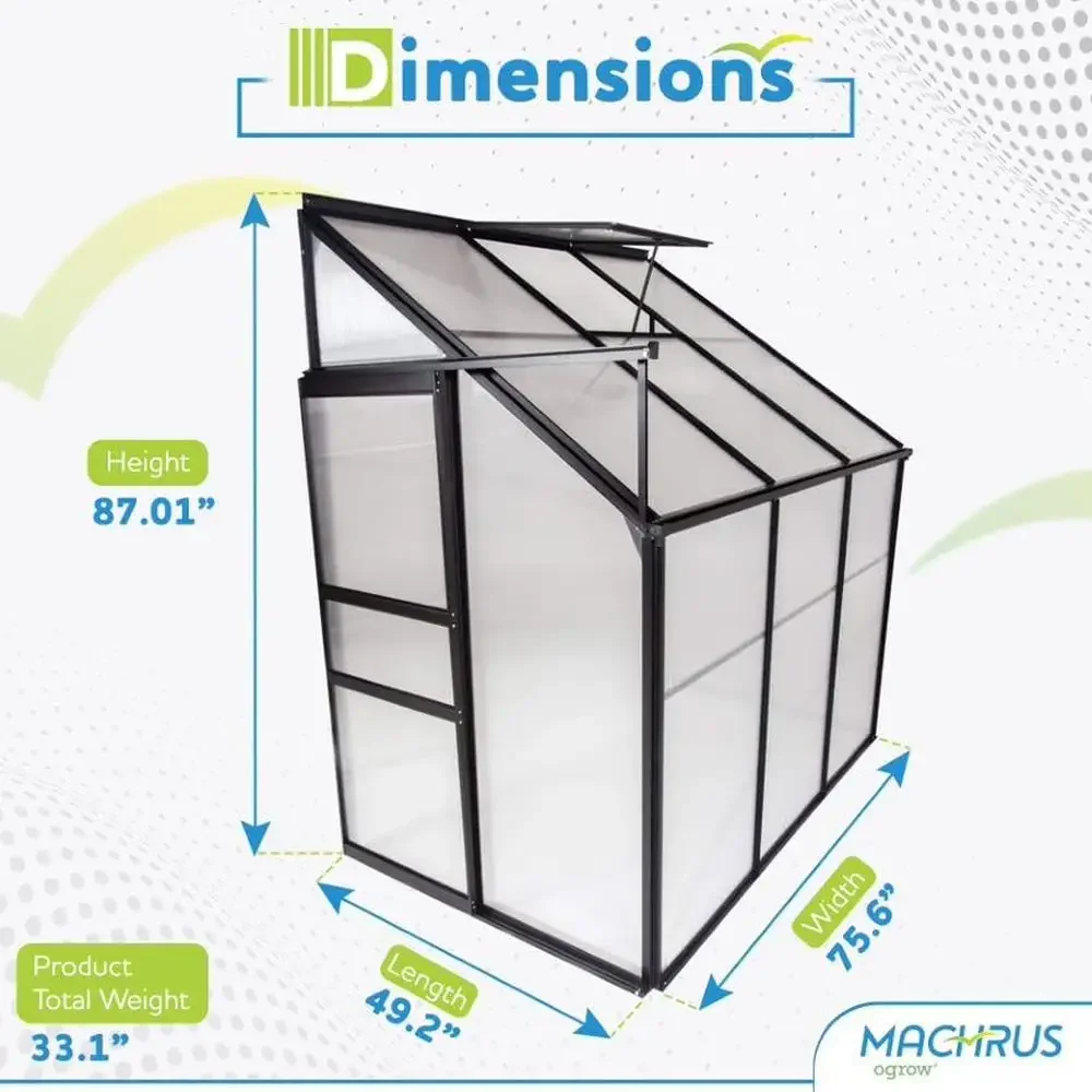 Portable Walk-In Small Greenhouse Kit Plants-4X6 Outdoors Polycarbonate Healthy Development Durable Design Multifunction Easy