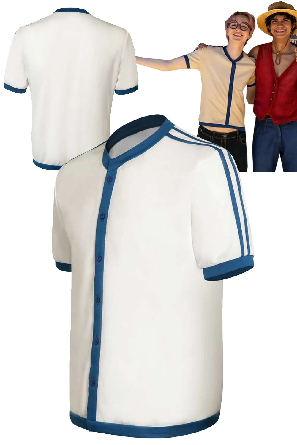 Coby Cosplay Fantasia White Tops Live Action TV One Cosplay Piece Costume Adult Men Fantasy Halloween Carnival Party Clothes