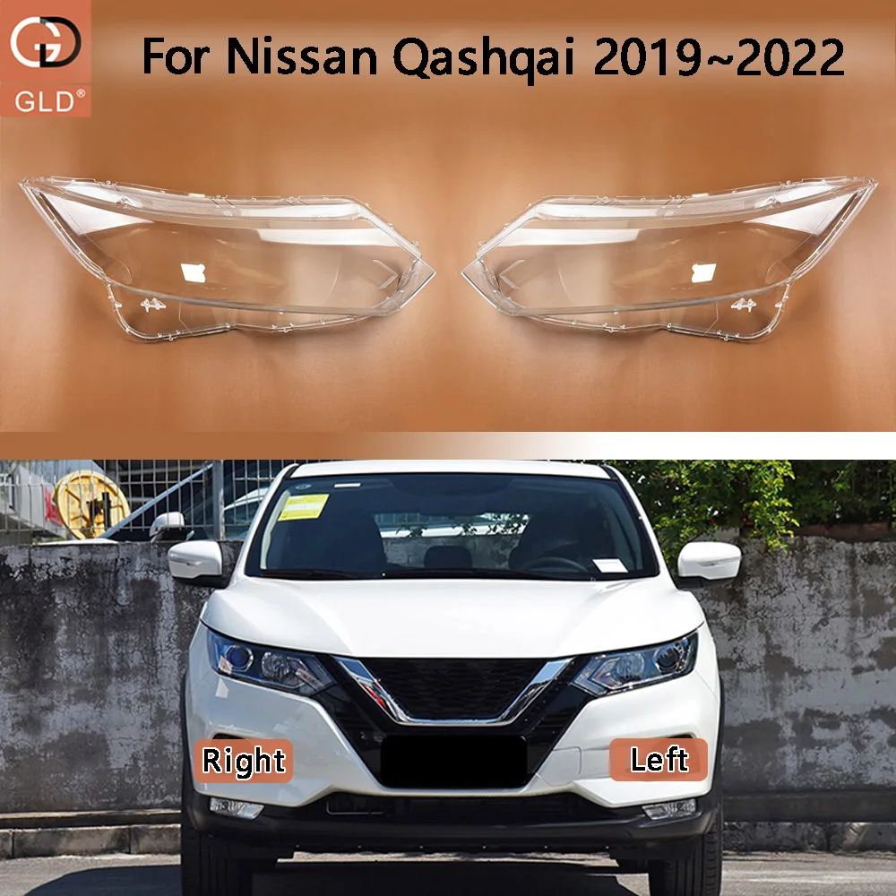 Headlight Cover Shade Headlamp Shell 2019-2022 For Nissan Qashqai Halogen Transparent Lampshade Plexiglass Replace Original Lens