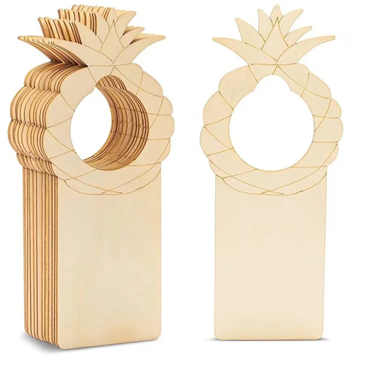 QWE-20PC perilla de puerta de madera sin terminar, colgador de perilla de puerta, carteles para pintar manualidades DIY, decoración del hogar, oficina, Hotel, uso comercial