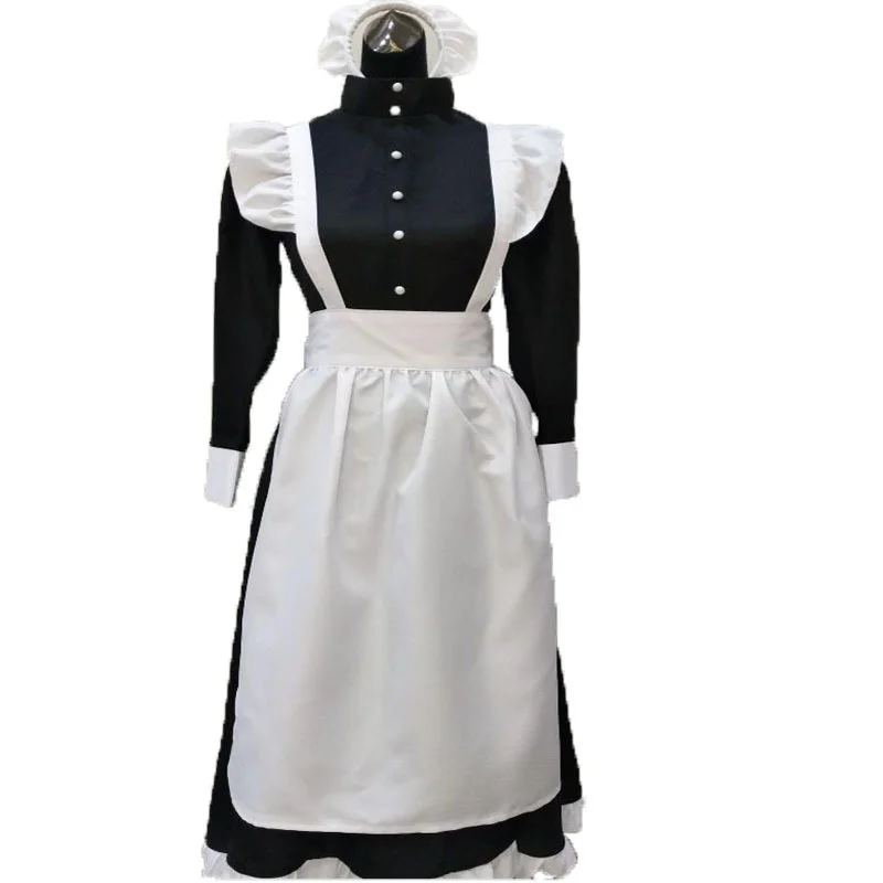 أزياء بلا وايت بيرل تيد للخادمة أزياء الهالوين التأثيرية للنساء ملابس القهوة والرياض لوليتا التقليدية للذقن...