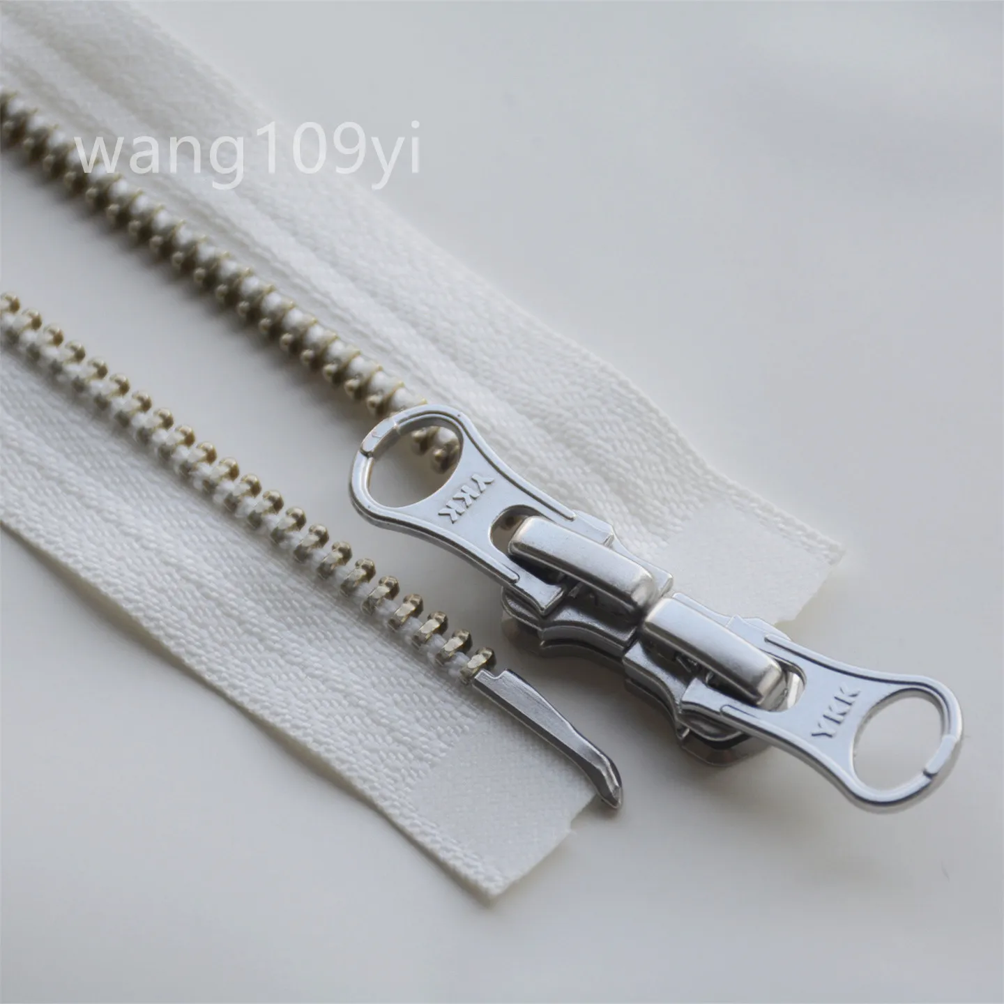 

No. 5 Ykk White Copper Double Open Zipper Pure White ● 40-100cm ● Down Jacket Coat Cotton Jacket Parker