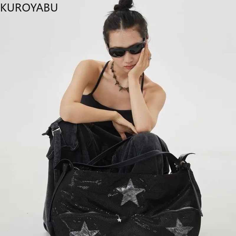 Chic Shoulder Bag for Women Stars Silver Yoga Crossbody Casual Y2k Bag Large Capacity Fitness Handbag 2024 Bolsas Para Mujeres