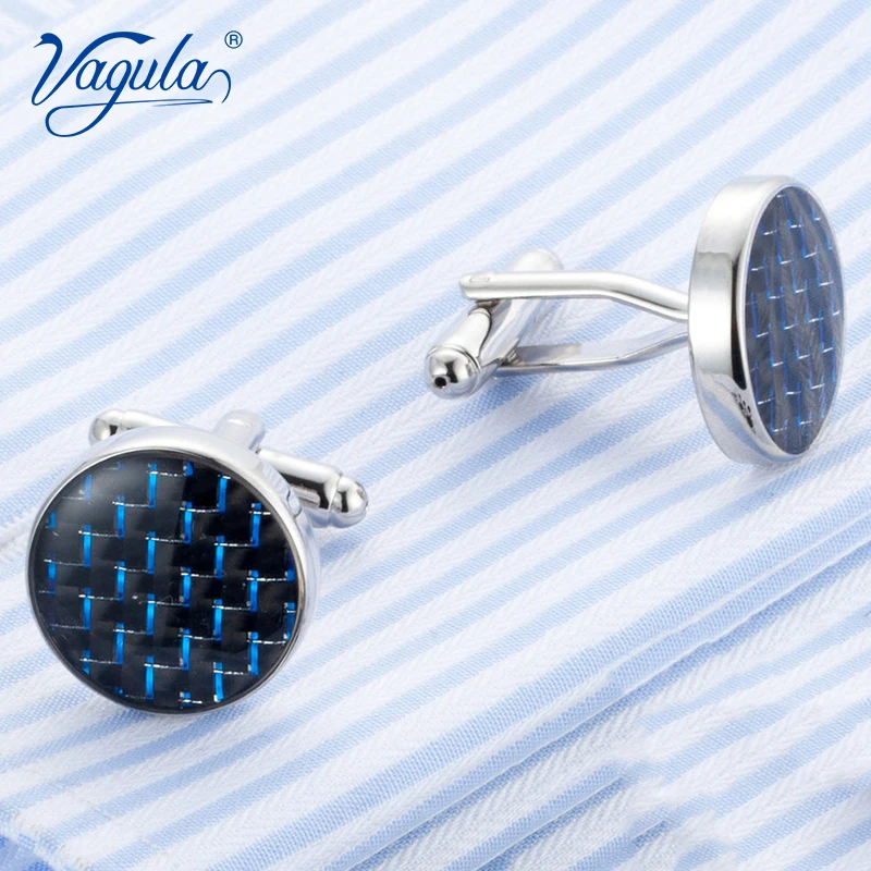 

Классические медные мужские запонки VAGULA, роскошный подарок, вечерние свадебные костюмы, рубашка Gemelos, запонки на пуговицах из синего волокна 293