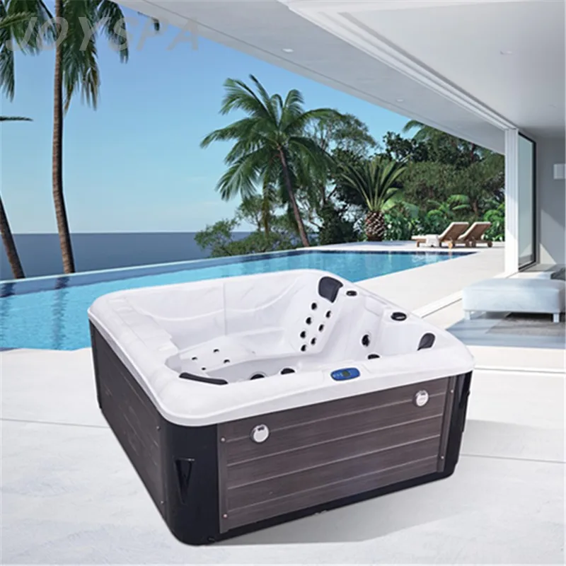 Bañera de SPA Jacuzzi de lujo para exteriores, bañera de hidromasaje termostática inteligente grande de acrílico, muebles de baño para Villa familiar, bañera de SPA Jacuzzi