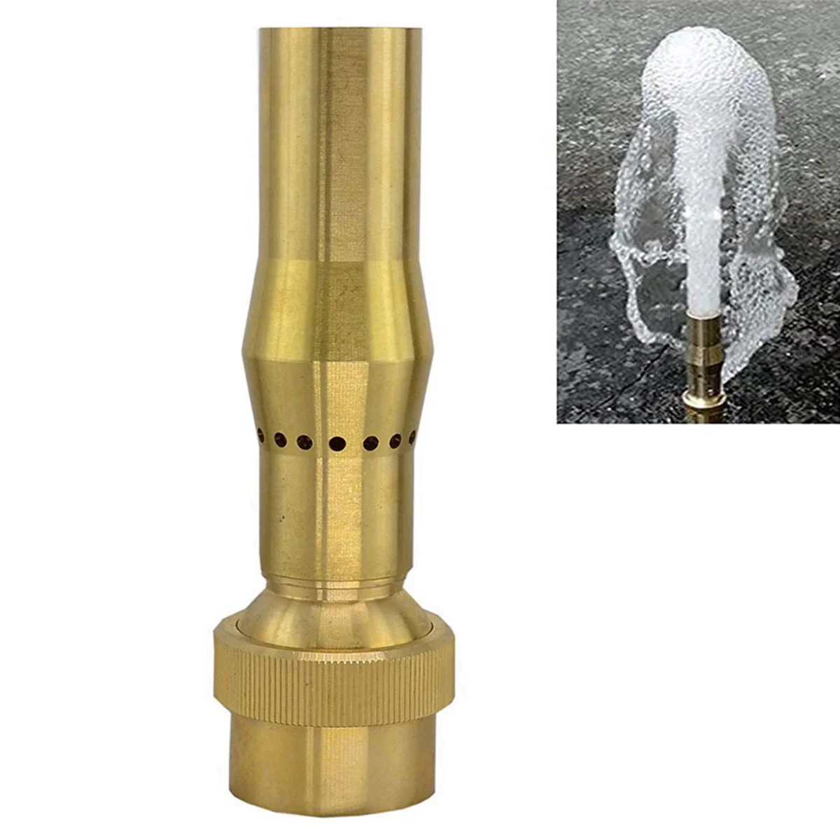 4X 3/4 Inch Brass Foam Jet Fountain Nozzles Landscape Fountain Adjustable Multi- Nozzle Garden Pond Decoration