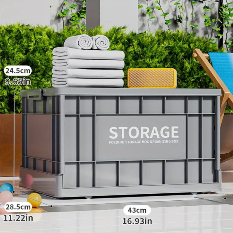 Almacenamiento plegable apilable de los tapas 44L para la organización al aire libre que acampa con las ruedas y los totalizadores