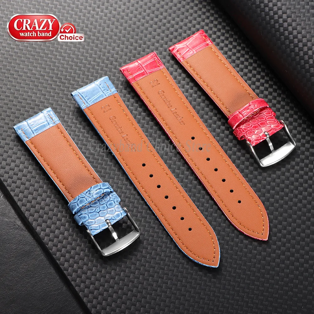 Leder-Uhrenarmband mit Eidechsenmuster, 18 mm, 20 mm, 22 mm, Business-Universal-Armband für Herren und Damen, Ersatz-Uhrenarmband, Zubehör, Braun – Detail 3