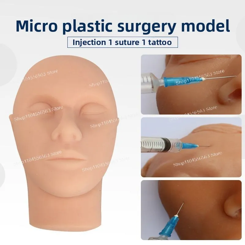 Silicone Head Mold, Micro-whole Silicone Simulation, Facial Injection, Suturing Skin, Learning Guidance, Teaching, Teaching Prop