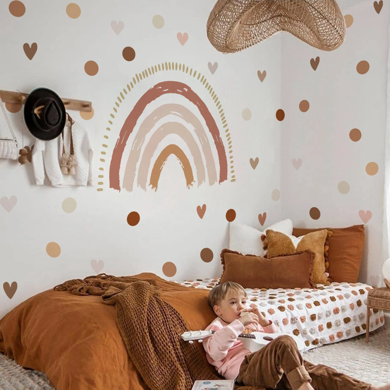 Boho Arcoíris: Decoración de Pared con Estilo para Niños y Bebés