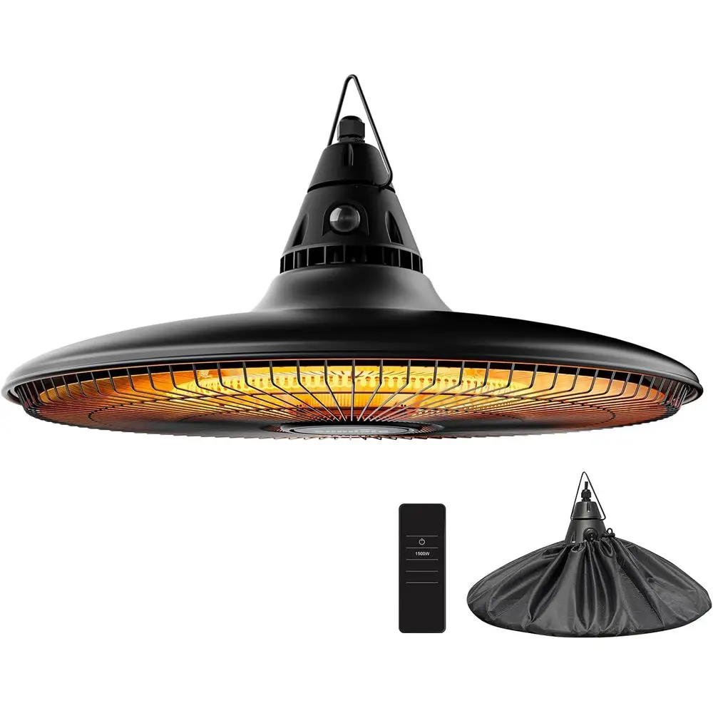

Подвесной обогреватель, 1500 Вт, уличный электрический потолочный обогреватель для патио с пультом ДУ, инфракрасный, для двора, гаража, патио, с защитой от перегрева