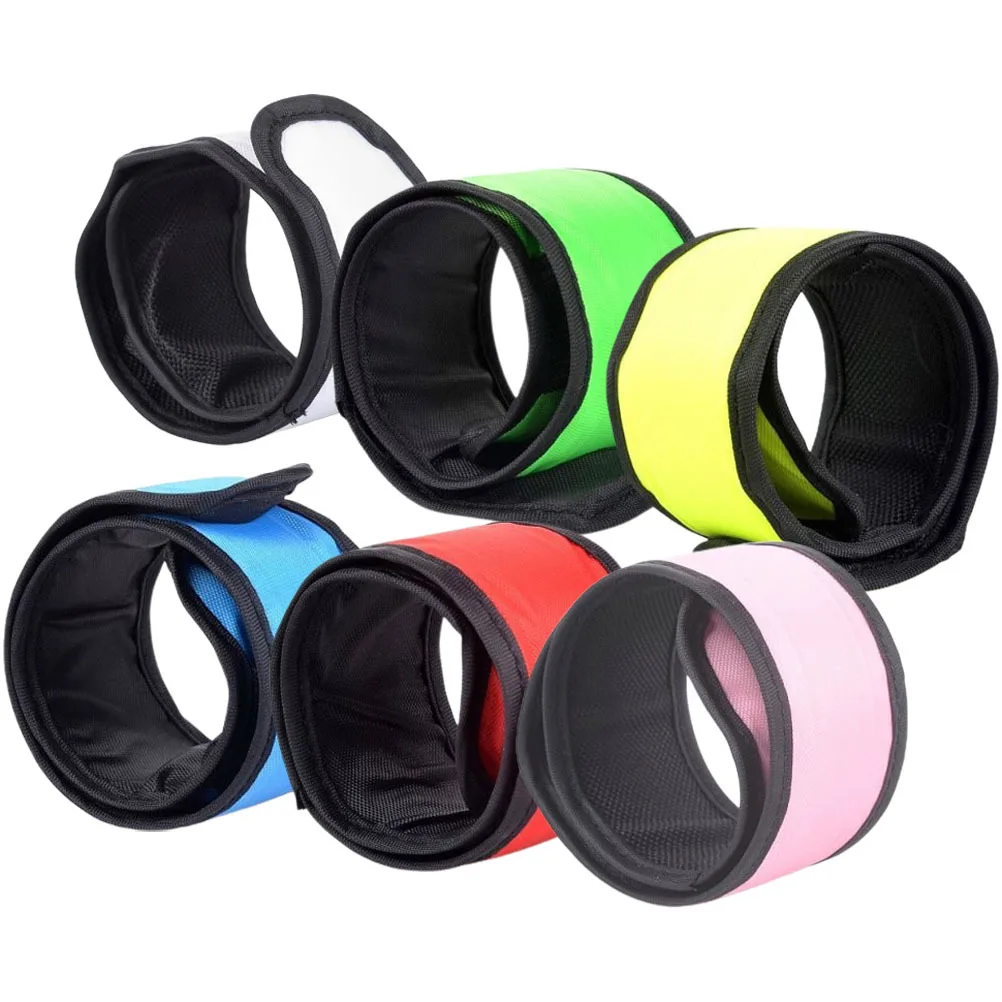 6 قطعة سوار صفعة مضيئة مقاومة للاهتراء تضيء معصمه للأطفال حفلة ليلة الجري المشي السلامة توهج الملحقات