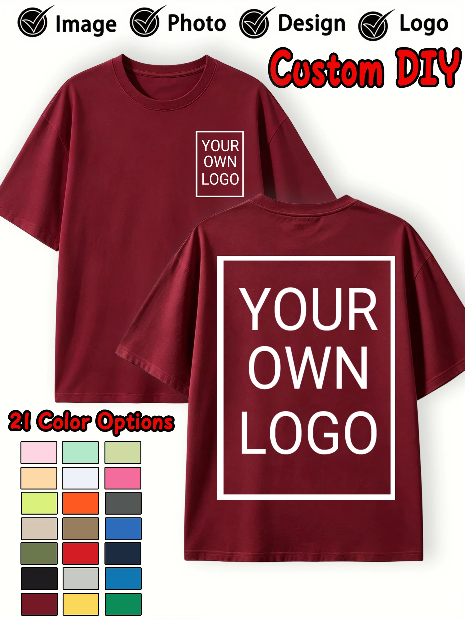 Sommer-T-Shirts für Paare, personalisiertes Muster, individuell, lässig, locker, für Herren, kurzärmelig, aus Baumwolle, weiche Kleidung, All-Match-Team-Arbeitskleidung – Detail 19