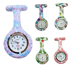 Mini Silicone Nurse Watch Clip On Fob Quartz Brooch Hanging Pocket Watch Fashion Patterned Doctor Medical Unisex Watches Clock