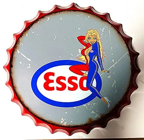 

Royal Tin Sign Bottle Cap Metal Tin Sign Gasoline Gas Oil Petrol Diameter , Round Metal Signs for Home and Kitchen Bar .