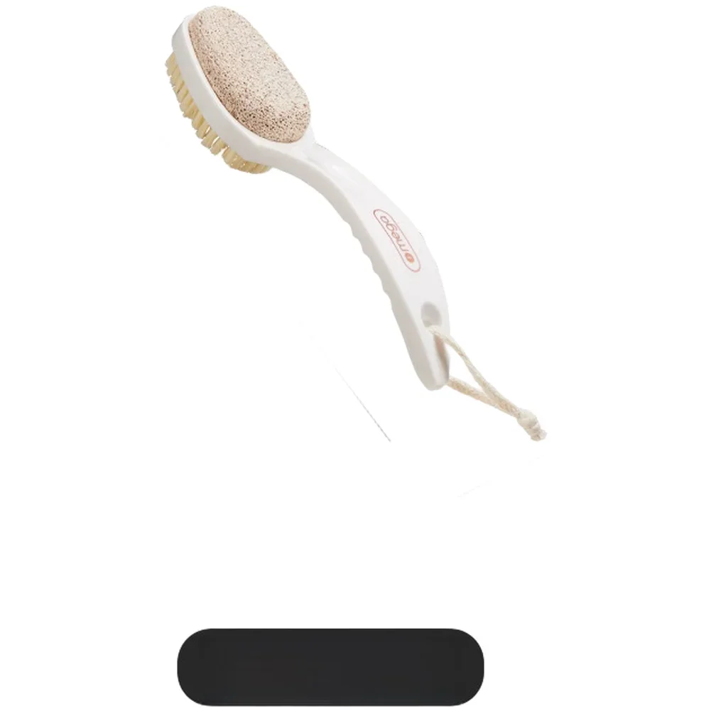 2 in 1 Foot Callus Remover with Dual Sided Pumice Stone and Soft Bristles for Dead Skin Removal and Deep Foot Cleaning