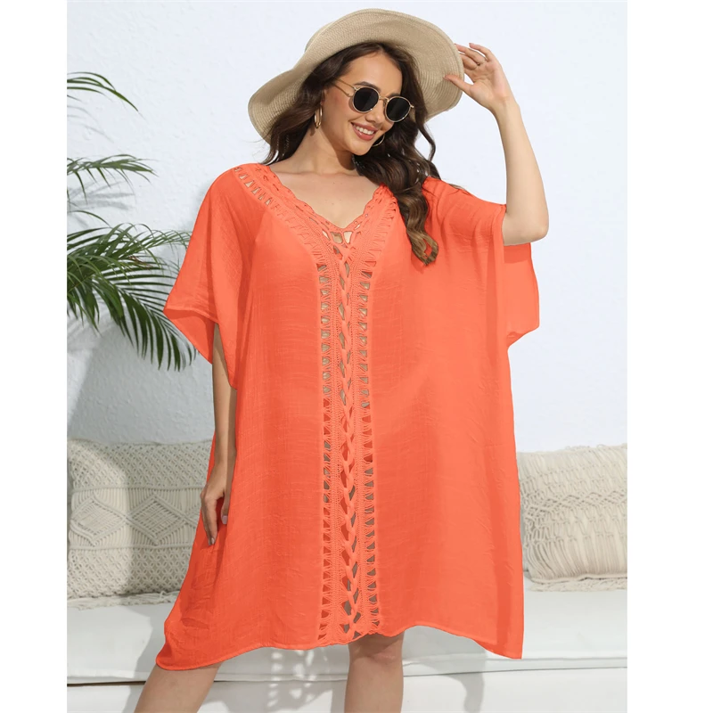 Robe de plage d'été pour femme, cover-up bikini adt et vêtements de plage élégants pour femme, 2024