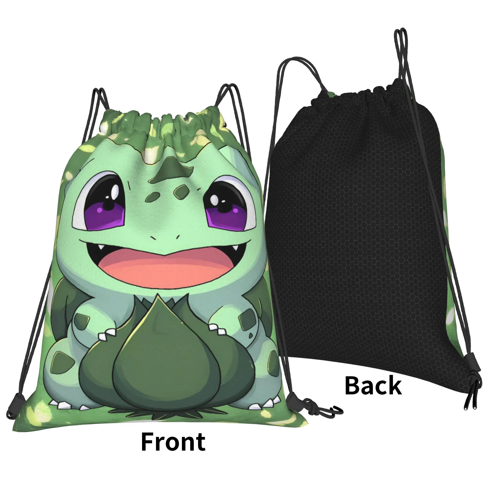Bulbasaur Cute Manga Drawstring Bag  Foldable Vintage Backpack Sports Travel Sackpack String Bags For Unisex